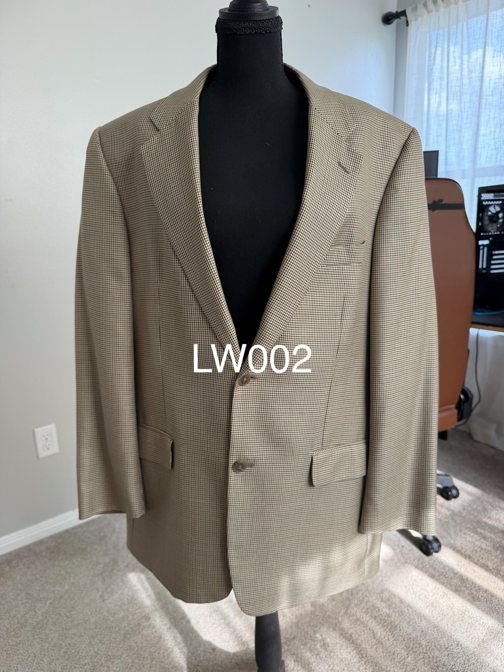 Tasso Elba Men's Tan Micro-Check Sport Coat